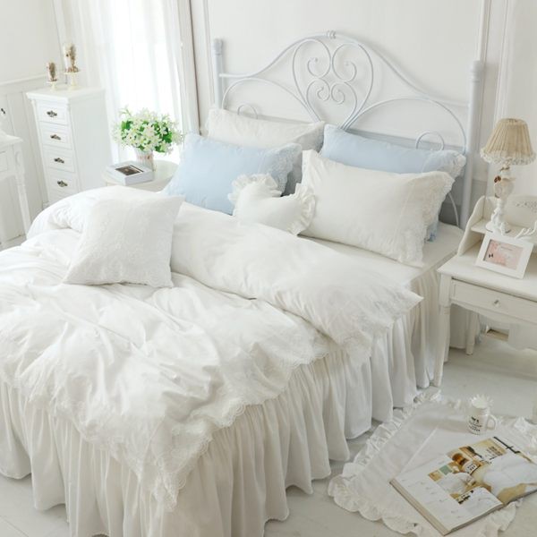 標準雙人床罩 公主風床罩 風韻 白色 蛋糕床裙床罩 結婚床罩 床裙組 荷葉邊床罩 佛你企業