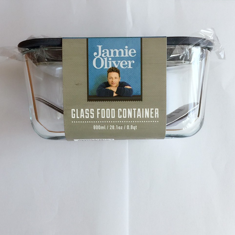 全聯Jamie Oliver 方形耐熱玻璃保鮮盒 (中) 800ml (全新)
