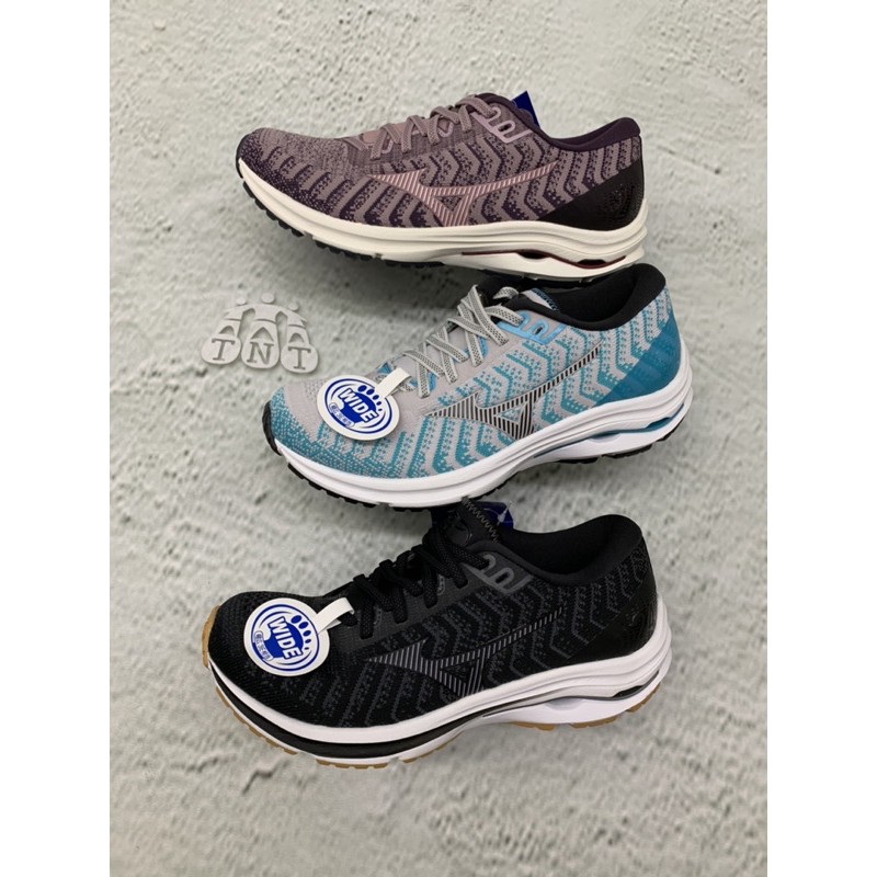 《TNT》MIZUNO WAVE RIDER 24 WAVEKNIT 女 耐磨 緩震 提花 慢跑鞋 J1GD207