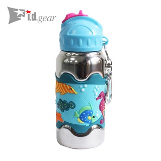 美國【【i.d.gear】】寬口不鏽鋼水壺熱帶悠遊420CC B-2BST019-00-FF