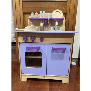 【二手玩具】愛傑卡 HAPE大型廚具台(紫)+廚房系列