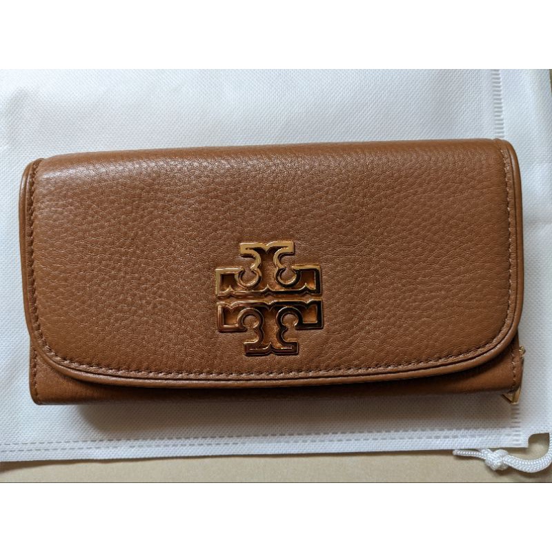 TORY BURCH 大Logo信封長夾（ 棕色）