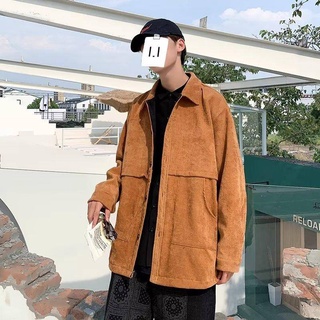 M-3XL 男生燈芯絨運動外套 男生衣服 男生外穿 男生上衣 情侶外套 男女寬鬆保暖外套 短款外套 男生外穿 休閒外套