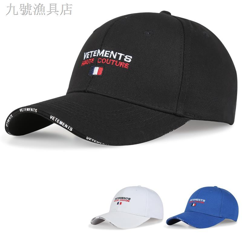 【現貨】vetements cap帽子男潮夏天鴨舌帽休閑百搭網紅女棒球帽黑白藍色