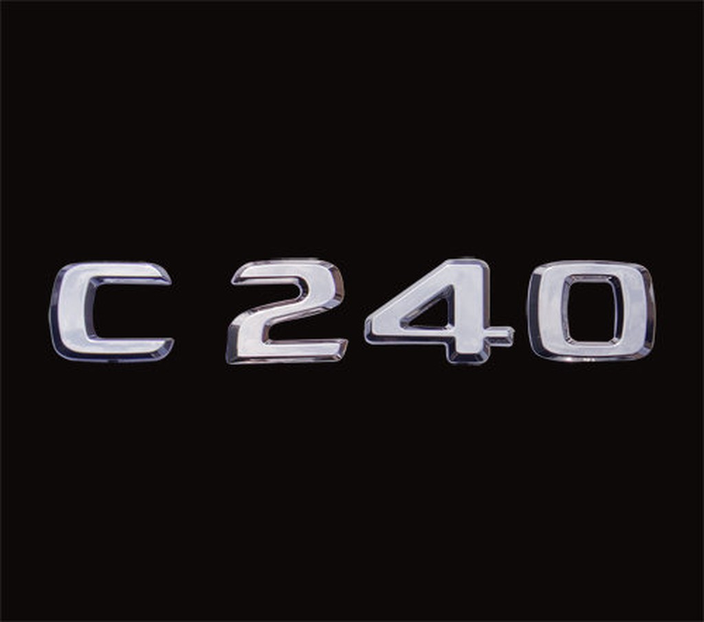 ~圓夢工廠~ 賓士 Benz C-class C240 後車箱鍍鉻字貼 同原廠款式 字體高度25mm 07-14年樣式