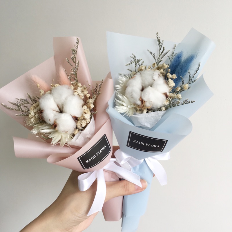 自然系天然棉花小花束手作 乾燥花束 乾燥花 客製 婚禮小物 生日 畢業花束 拍照生日禮物情人節禮物乾燥花花束 蝦皮購物