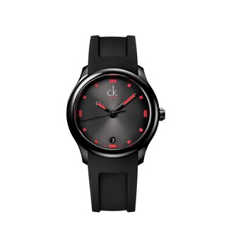 Calvin Klein 中性錶 K2V214DZ 紅色刻度 極簡風膠質錶帶 時尚中性錶