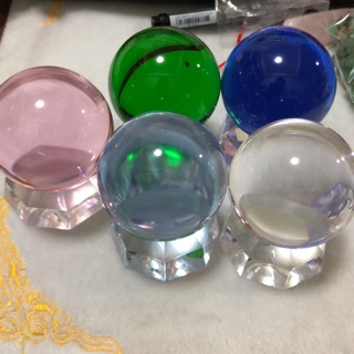 「五行倉庫」琉璃水晶球 4.8公分 琉璃 琉璃球 透體