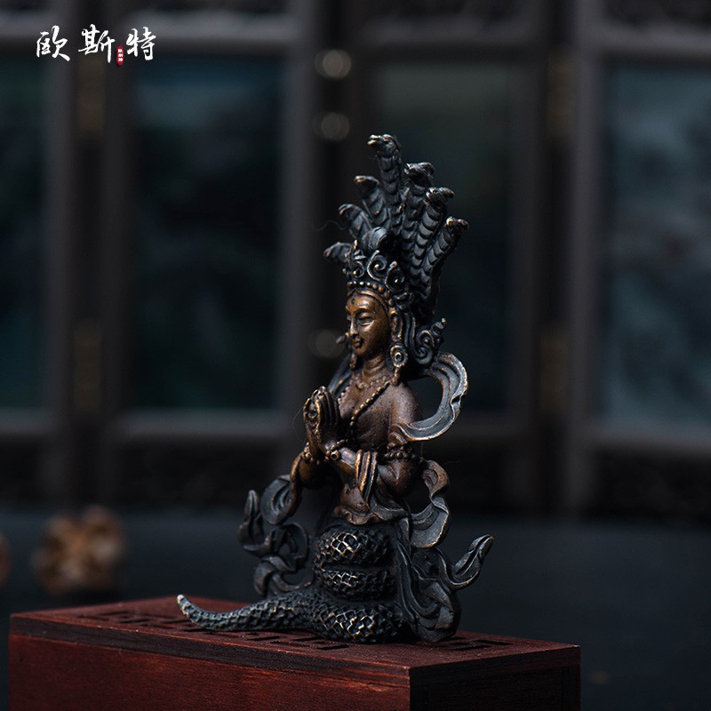 佛緣 歐斯特尼泊爾藏傳密宗隨身佛擺件手工銅龍女龍樹菩薩佛像 蝦皮購物