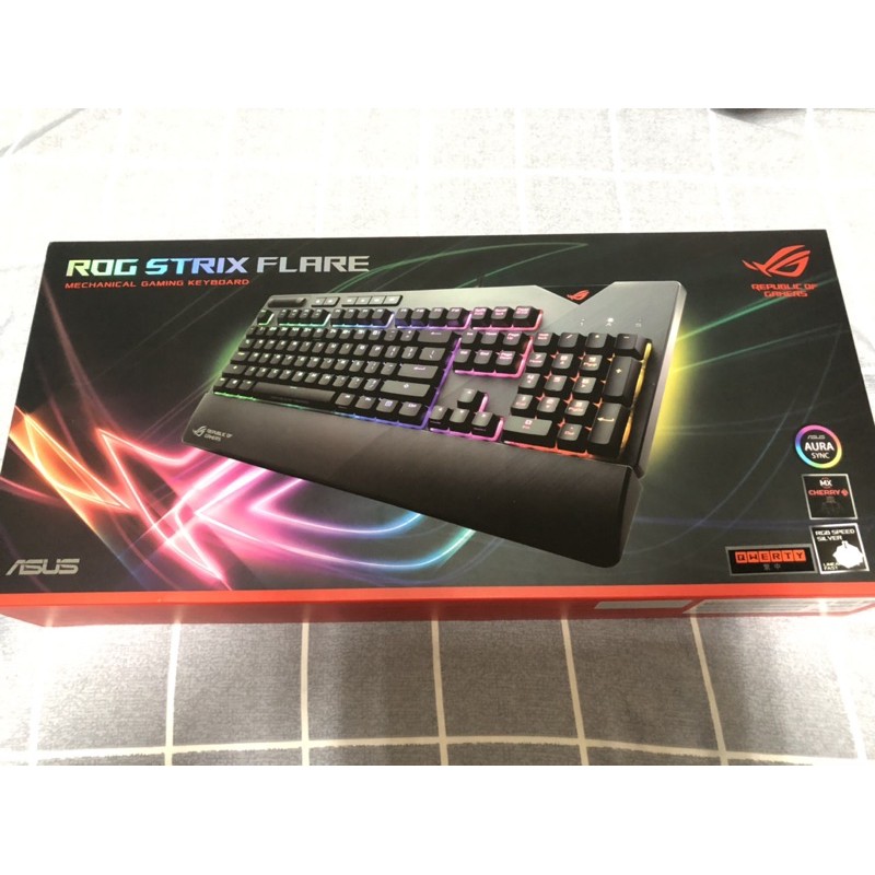 ASUS 華碩 ROG Strix Flare RGB 機械式電競鍵盤 有線鍵盤 銀軸