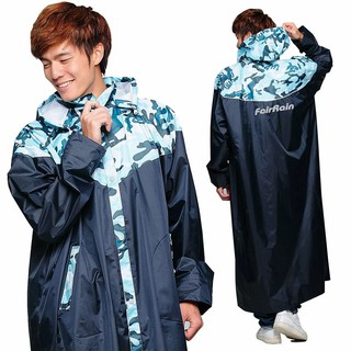 FairRain 飛銳 迷彩瘋時尚前開加長型雨衣 瘋迷綠 一件式雨衣 加長型《淘帽屋》