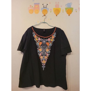 （XXL)刺繡傘裝民族風上衣