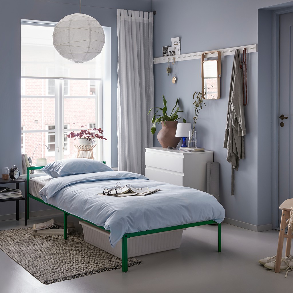 絕版品/北歐工業LOFT風格經典IKEA宜家GRIMSBU單人床框床架+luröy板條/綠色/二手九成新/特$1580