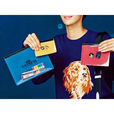 (現貨)日本雜誌附錄-Coach恐龍三色夾鏈袋組化妝包手拿包收納袋