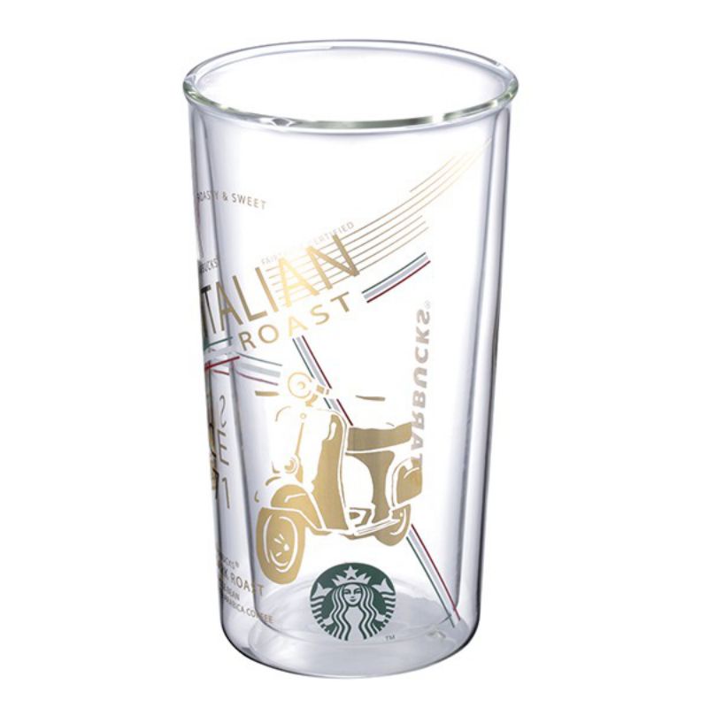 Starbucks 星巴克 義大利雙層烘焙玻璃杯 水杯 偉士牌 vespa 1971