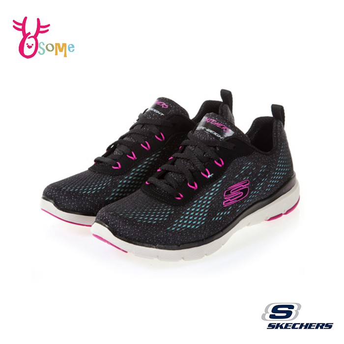 Skechers運動鞋 女鞋 FLEX APPEAL3.0慢跑鞋 記憶鞋墊 輕量避震 柔軟 透氣健走鞋U8239黑藍