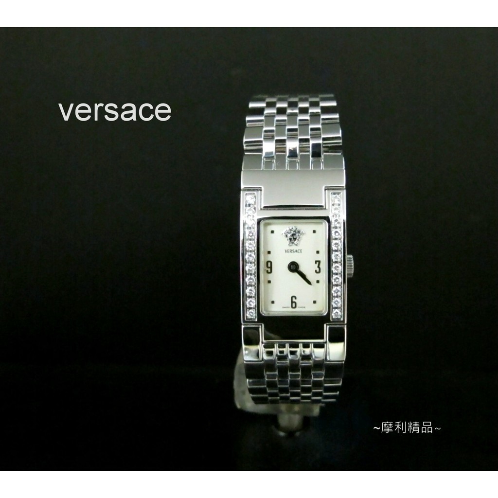 【摩利精品】Versace 凡賽斯ASQ小方真鑽女錶 *真品* 低價特賣中