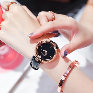 香港 GUOU 6014 品牌手錶 時尚休閒 水鑽 防水 禮物首選 女士手錶（免費精美禮盒）