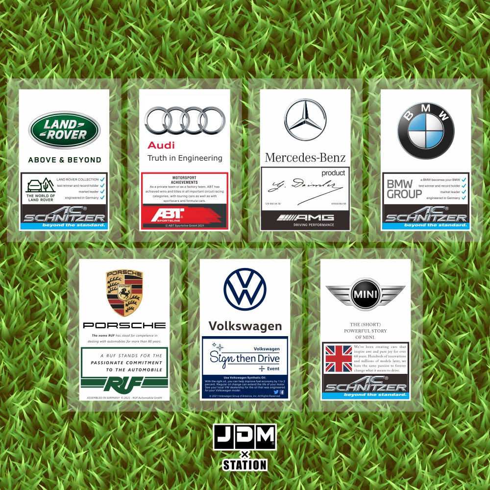 JDM 車貼 前檔 靜電貼 歐系車風格 賓士 BMW MINI VW 保時捷 路虎 AUDI 裝飾貼紙 前檔貼紙