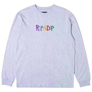 RIPNDIP 男女 EMB LOGO L/S TEE 薄長T 灰【A-KAY0】【RND3746GREY】