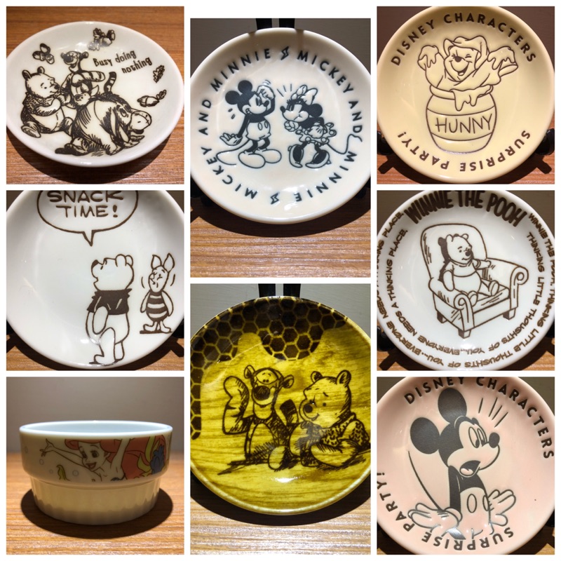 小熊維尼 米奇米妮日本迪士尼2017紀念盤 40週年日本限定日本製陶瓷盤 餐廳擺設玻璃盤盤子紀念品一番賞小美人魚小熊維尼