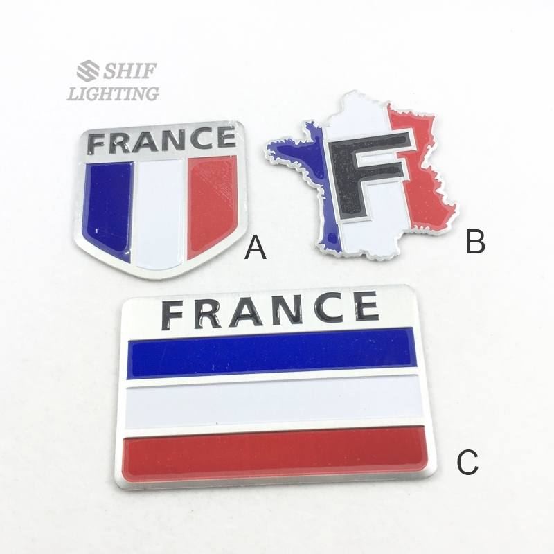 1 x 鋁製法國國旗英國標誌汽車汽車標誌徽章貼紙貼花