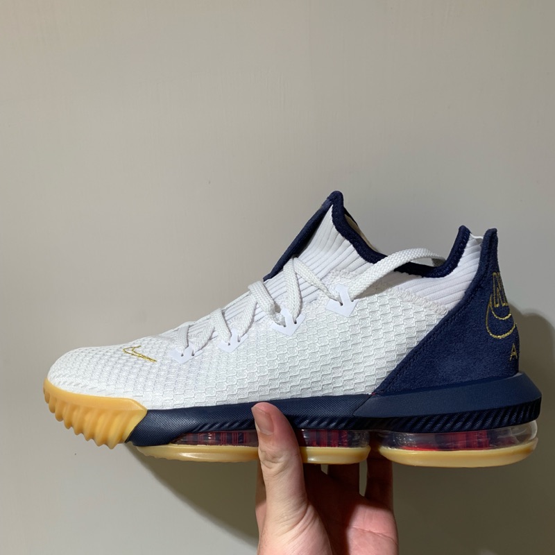 NIKE LEBRON 16 LOW LBJ16 低筒 編織 籃球鞋 男鞋 CI2669 101 白藍金 奧運 1091