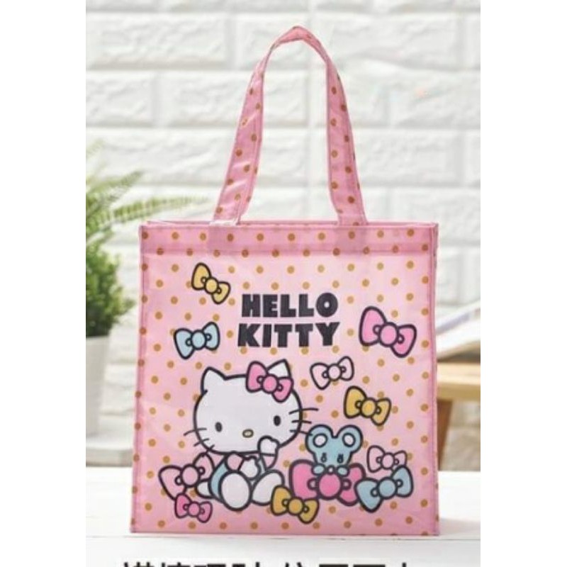 Hello Kitty 點點環保提袋 購物袋-防水、耐髒污、可愛實用！
