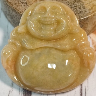 😄有福相伴😄天然緬甸玉 A貨翡翠-黃翡 精雕 佛公/笑彌勒/彌勒佛 現貨特價 jade 遇見善緣 翡翠佛公玉佩玉墬