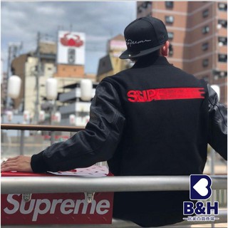 supreme motion logo varsity jacket black