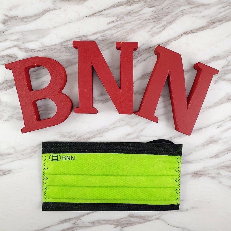 bnnxmask /BNN口罩平面撞色/最新色麝香葡萄綠色撞色極光綠5片入1包原廠包裝