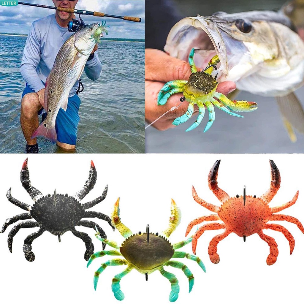 字母耐用的粉碎蟹誘餌高音鉤螃蟹釣魚誘餌魚具配件工具3d 模擬誘餌頂水鴨軟餌 多色 蝦皮購物