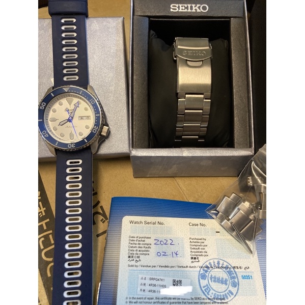 SEIKO 精工 SRPG47K1 SPORT 5 140週年紀念款（加送錶帶、已貼鏡面貼）