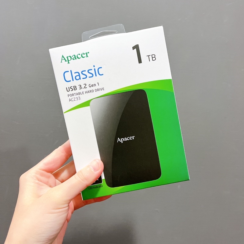 [全新]Apacer宇瞻 AC233 1TB USB3.2 Gen1 2.5吋行動硬碟