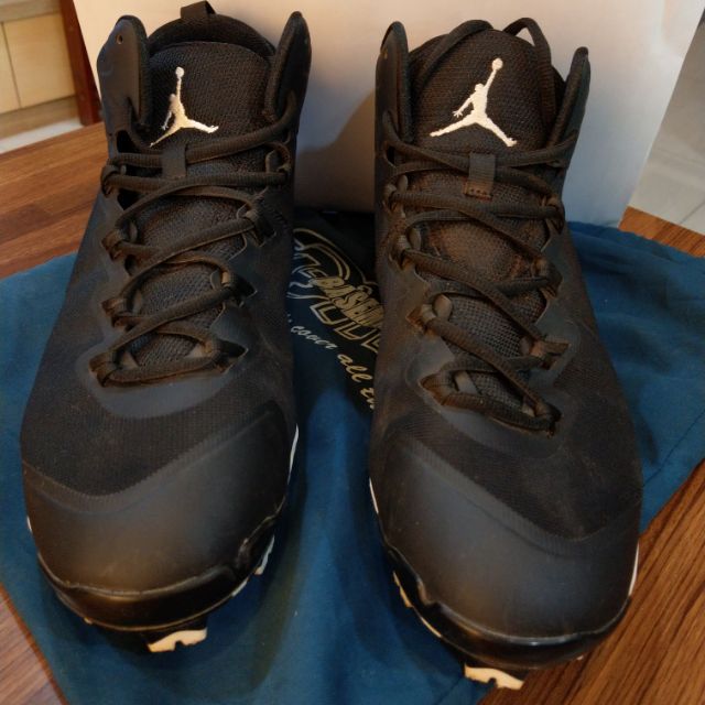 Nike Jordan 全黑塑膠棒壘球釘鞋