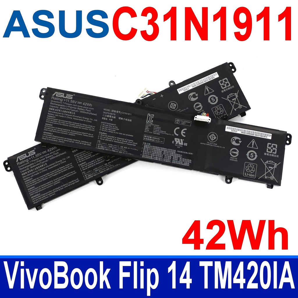 ASUS C31N1911 原廠電池 TP412UA TP420IA TP470EA TP470EZ S4600FA