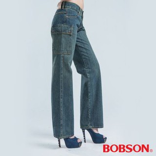 BOBSON 女款超低腰側邊貼口袋褲927-77