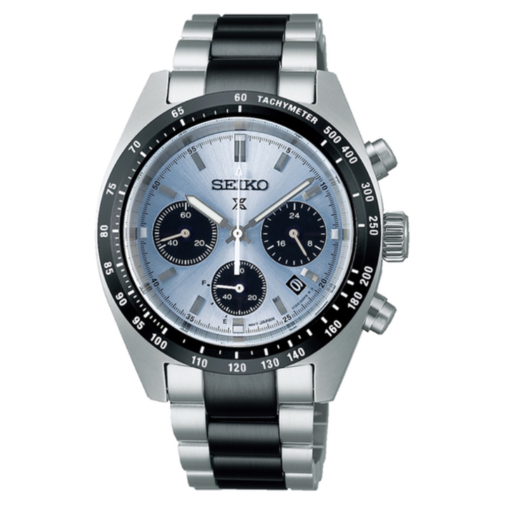 【SEIKO 精工】PROSPEX 太陽能三眼計時腕錶-冰藍39mm(SSC909P1/V192-0AG0B)
