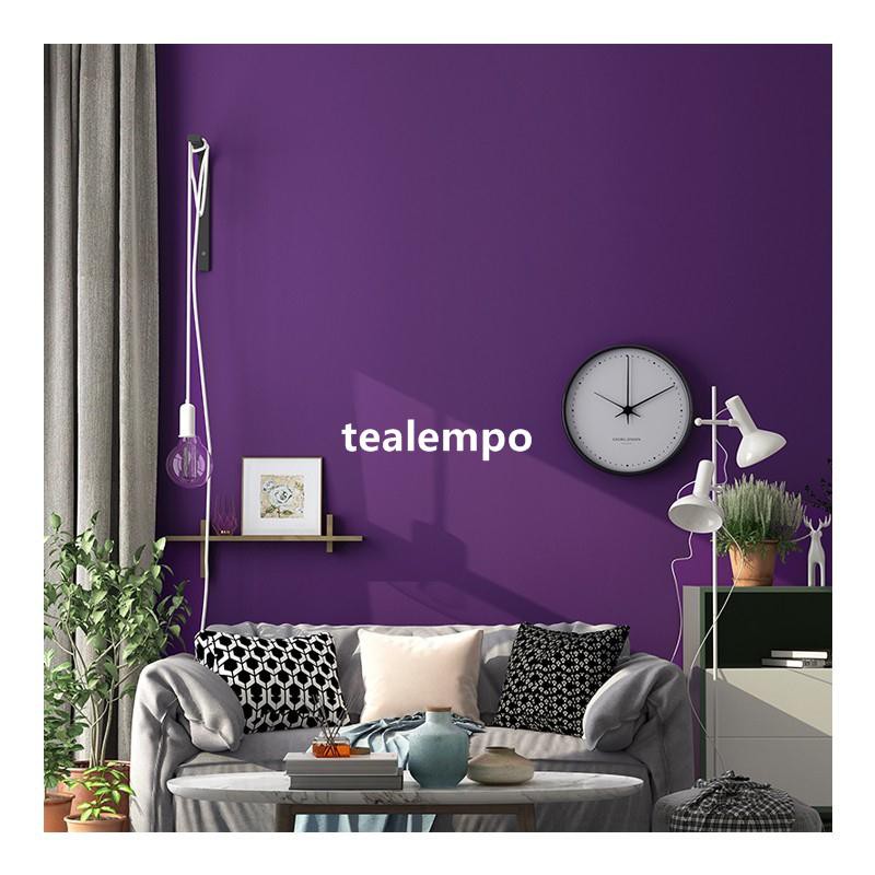 Tealempo 紫色墻紙臥室浪漫紫客廳現代簡約純色素色防水無紡布電視背景壁紙壁纸墙纸壁贴墙贴居家翻新 蝦皮購物