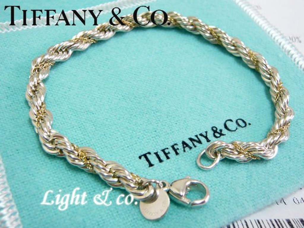 【Light &amp; co.】專櫃真品 Tiffany &amp; Co 925 純銀 750 K金 18K 類威尼斯 鐵鍊 手鍊 附防塵袋