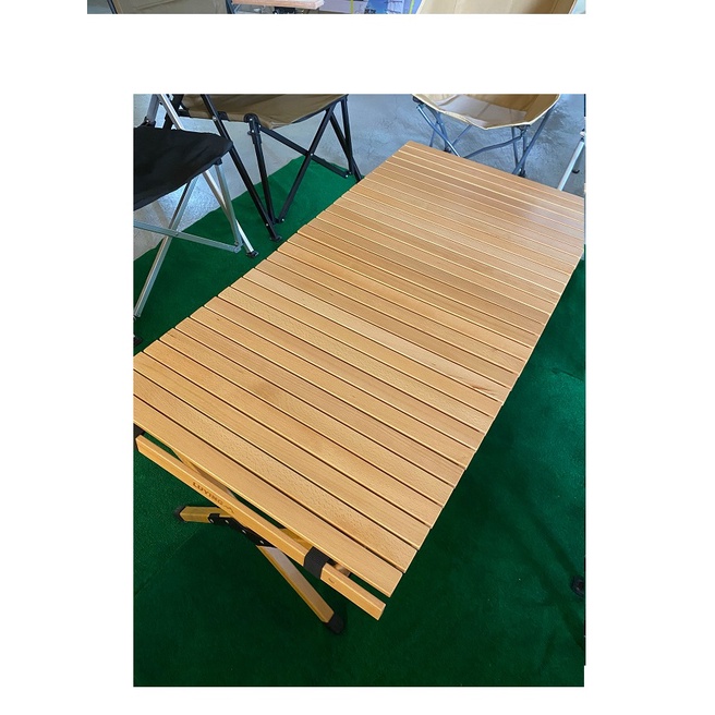 LU.LU露露~ 櫸木蛋捲桌 大蛋卷桌 木捲桌 露營桌 櫸木桌 天然木捲桌-120CM 附提袋