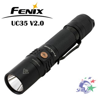 FENIX 特價組合 UC35 V2.0戰術小直筒+ GUN #G-42 強力萬用雙扣鑰匙圈(隨機出貨) 【詮國】