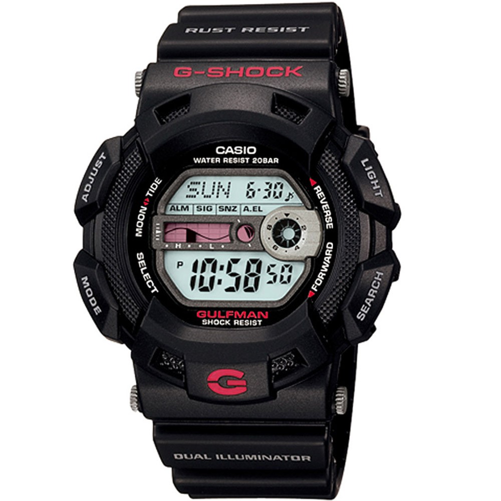 【CASIO】G-SHOCK GULFMAN系列海灘極限運動錶-黑 (G-9100-1)正版宏崑公司貨