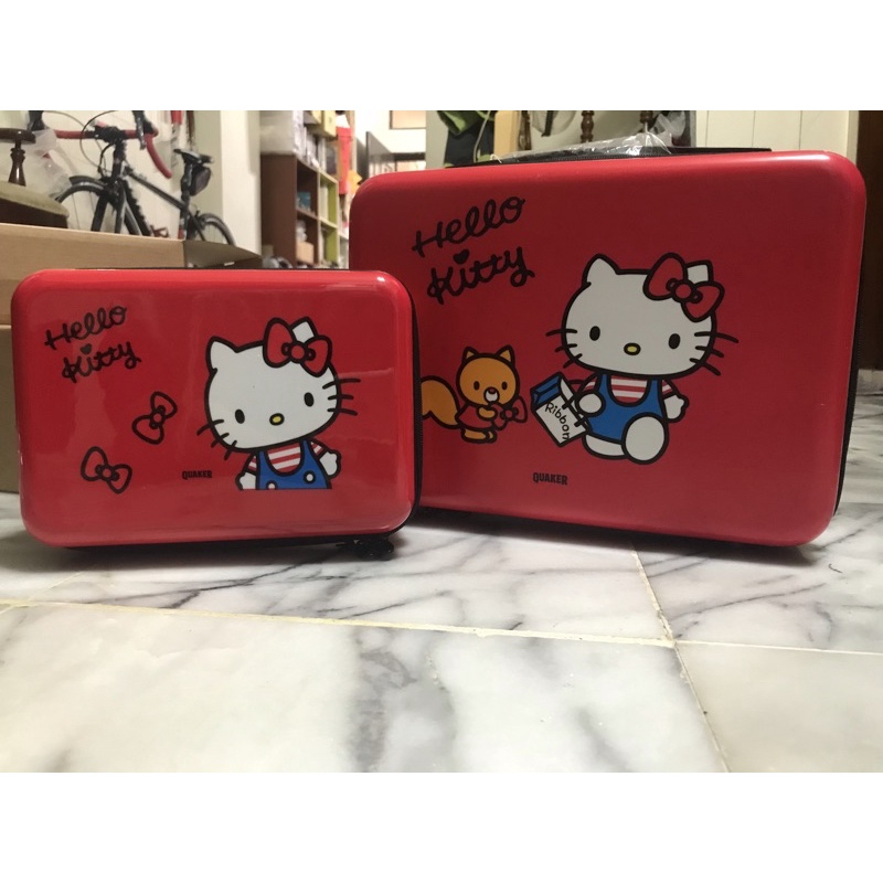 桂格贈品 hello kitty 輕旅行箱 收納 化妝包