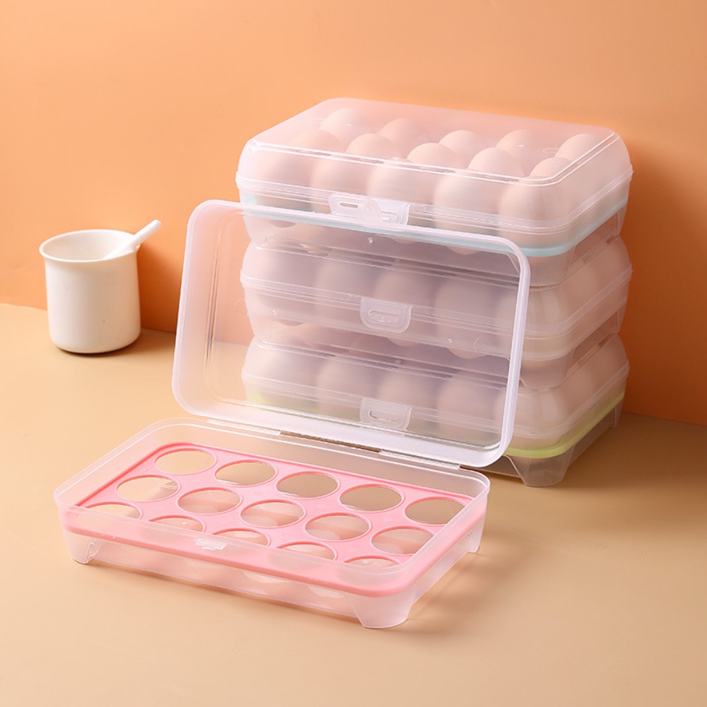 【在台現貨 快速出貨】日式15格立式雞蛋盒 冰箱雞蛋收納透明保鮮盒