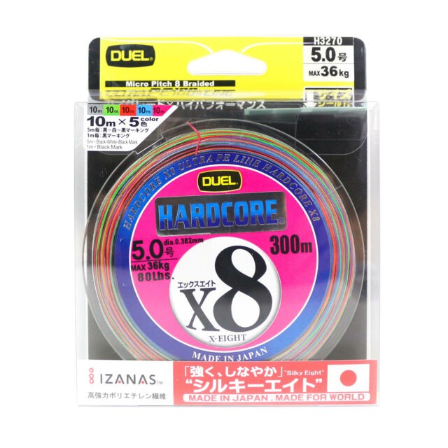 日本原裝進口duel Hardcore X8 300m Pe線5 0號36kg 80lbs 蝦皮購物