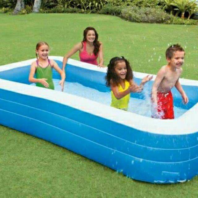 Intex泳池家庭號泳池長矩型泳池充氣泳池玩水 蝦皮購物