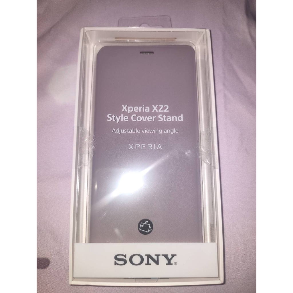 "全新"【SONY索尼】Xperia XZ2原廠側翻式時尚皮套 H8296 SCSH40(紫漾粉)側掀保護套／手機套