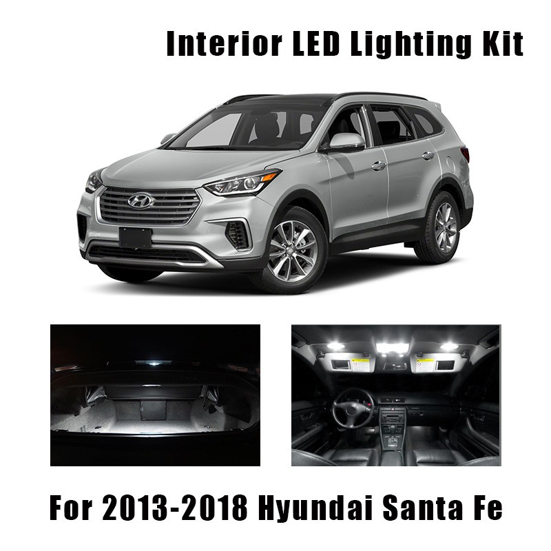 HYUNDAI 9 燈泡白色 LED 汽車閱讀吸頂燈內部套件適用於 2013 2014 2015 2016 2017 2