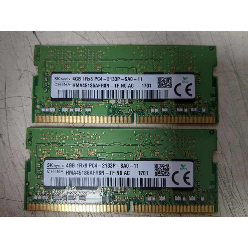 (如圖)海力士 筆記型記憶體 DDR4 2133P 4G 二手良品 售$340元/條